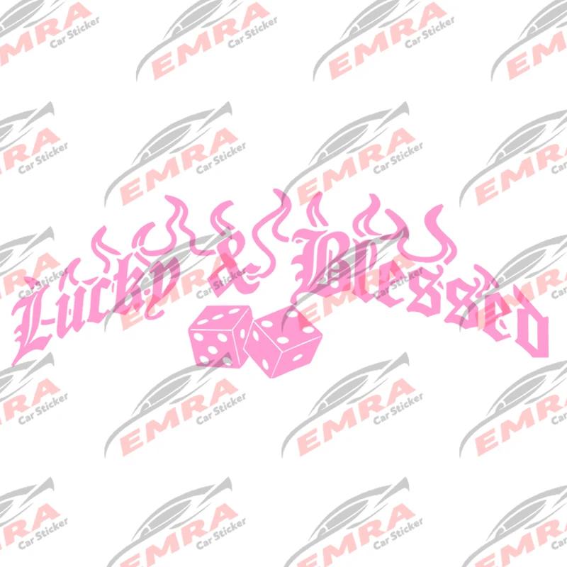 Lucky & Blessed Car Sticker for Windshield Rear Window Car Sticker Banner JDM Vinyl Graphics External Accessories Vinyl Decals