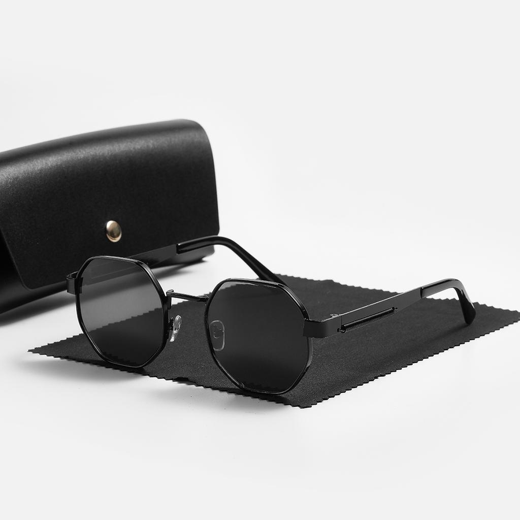 Ruiao новая модная личность квадратные стимпанк металлические солнцезащитные очки ретро киберпанк солнцезащитные очки красное покрытие с чехлом