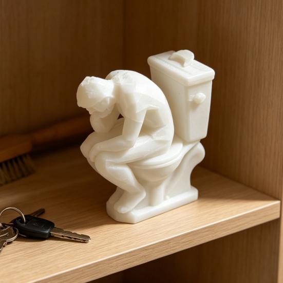 Статуэтка Мыслителя, Забавный Мужчина на Туалете Думающий Статуя, 3D-печатное Новое Украшение для Ванной Комнаты, Книжной Полки в Офисе, Настольный Декор