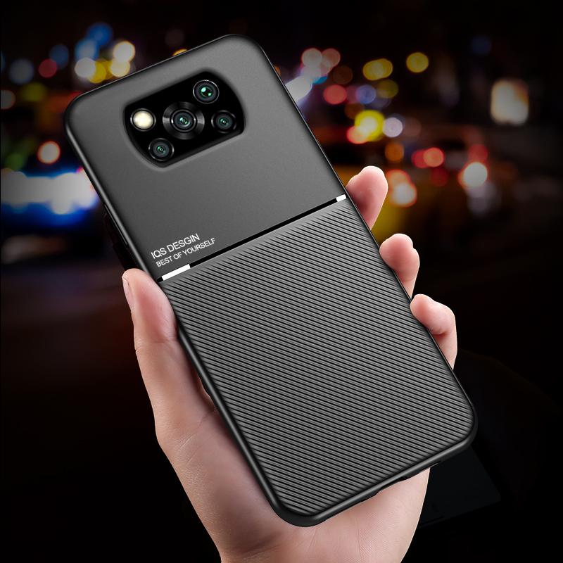 Роскошный магнитный кожаный чехол для телефона POCO X3 Pro NFC X3Pro X3NFC POCOX3 X 3, встроенный металлический чехол с полным покрытием, автомобильный держатель