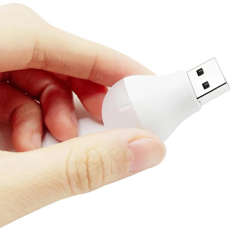10 шт. Мини-портативный USB-светодиодный ночник холодного белого света, Лампа для чтения книг, защищающая глаза, Освещение для интерьера, прикроватное, Маленькая спальня, Комната, Лампа с USB-штекером