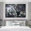 Vintage Pirate Ship Black Sailing Seascape Canvas Painting Posters and Prints Ship Mural Modern Living Room Home Decor No Frame