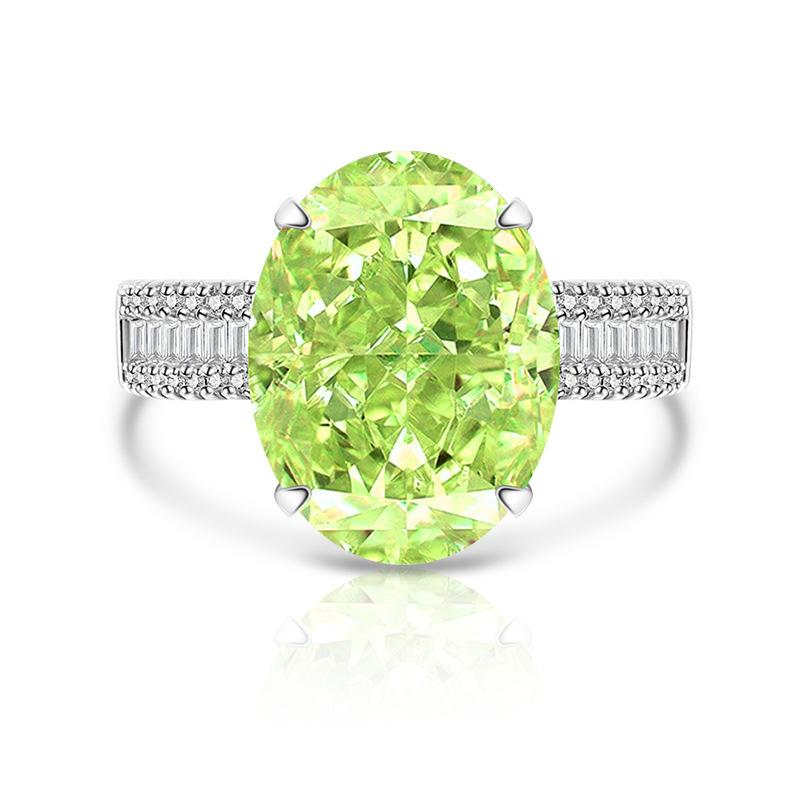 925 Sterling Silver Stylish Simple Ice Flower Cut Zircon Pigeon Egg Ring Birthday Party Anniversary Gift