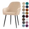 1pc Elastic Dining Chair Covers Solid Color Velvet High Arm Chairs Slipcovers Stretch Armchair Seat Cover Wedding Hotel Banquet