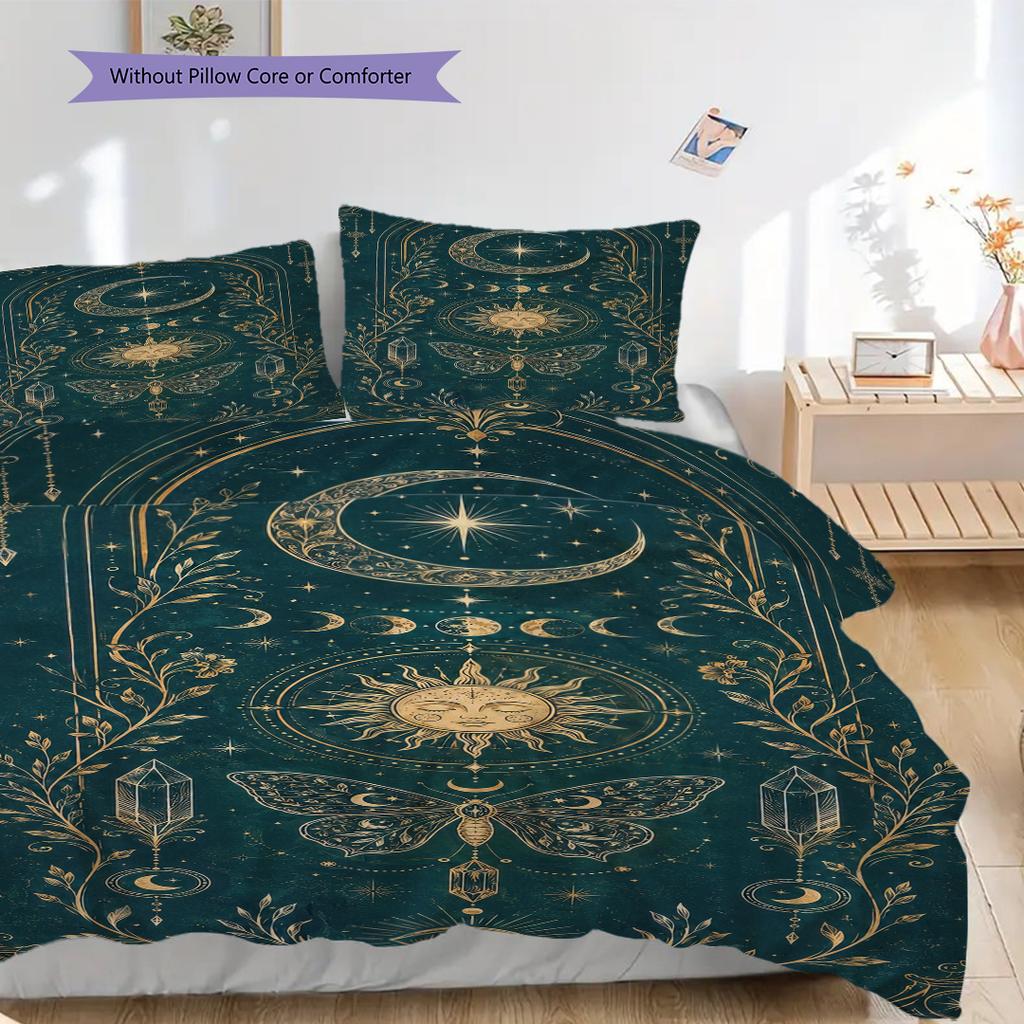 Celestial Harmony Mystical Cosmic Design Bedding 1 Duvet Cover 2 Pillowcase Without Core Without Core Christmas Birthday Gift Bedding Set