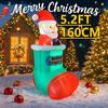 5.2 фута Светодиодный Надувной Рождественский Декор для Двора Гигантская Модель Санты и Носка Рождественская Игрушка Подарки Домашние Принадлежности Украшения Праздничный Декор Подарок