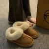 Утепленные ботинки для хлеба, утолщенные зимние ботинки для женщин 2024 года, новая бархатная верхняя одежда, пушистая обувь на одну ногу, хлопковая обувь
