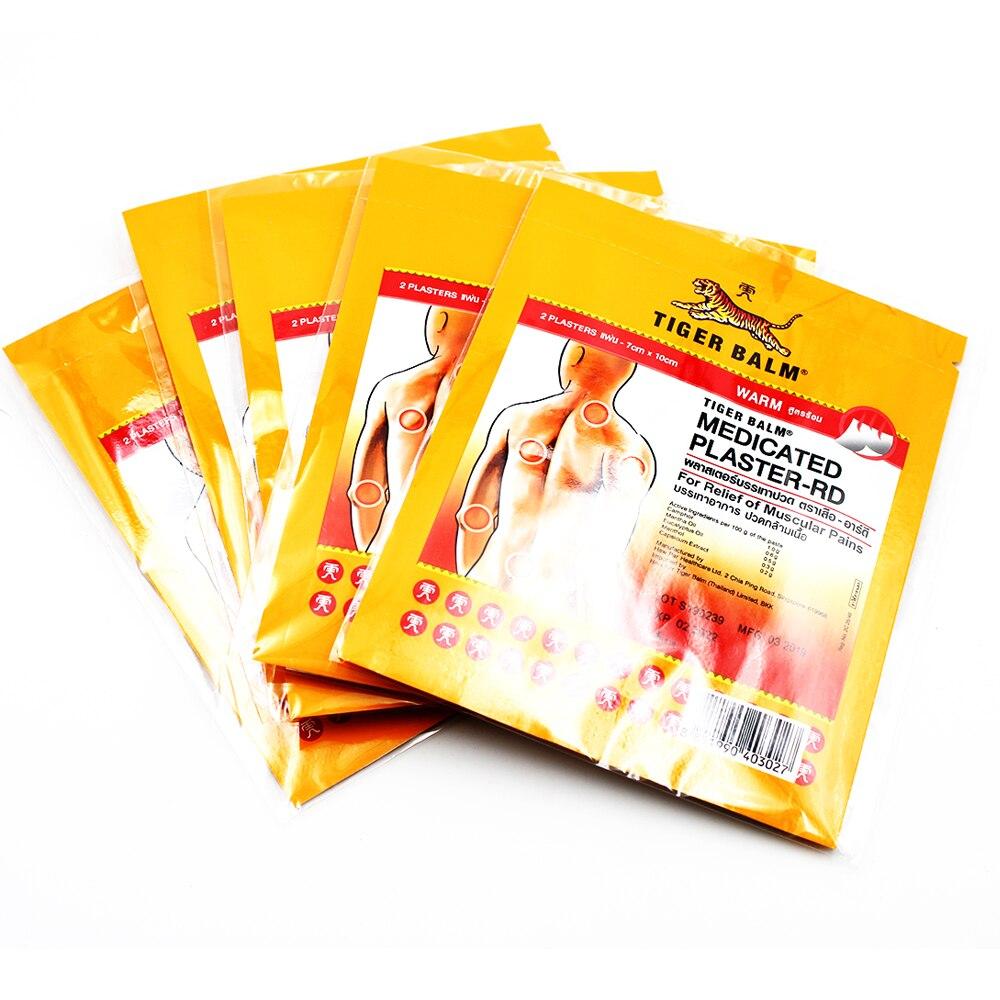 2 шт./пакет, тигровый бальзам, обезболивающий пластырь, китайский пластырь, теплый лечебный обезболивающий пластырь-RD, облегчение мышечных болей