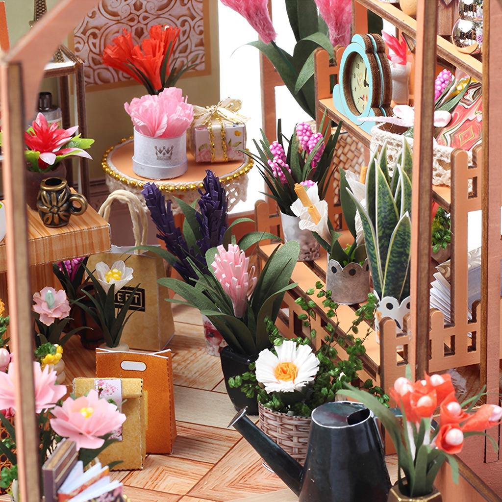 DIY Miniature House Kit with LED Light Creative Dollhouse Model with Furniture 3D Miniature Dollhouse For Adult Handmade Gifts