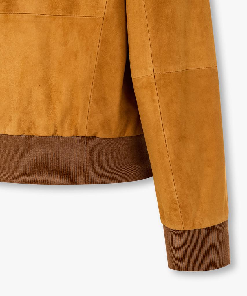 Man On The Boon Suede Zip-Up Jacket_Orange 4716110003