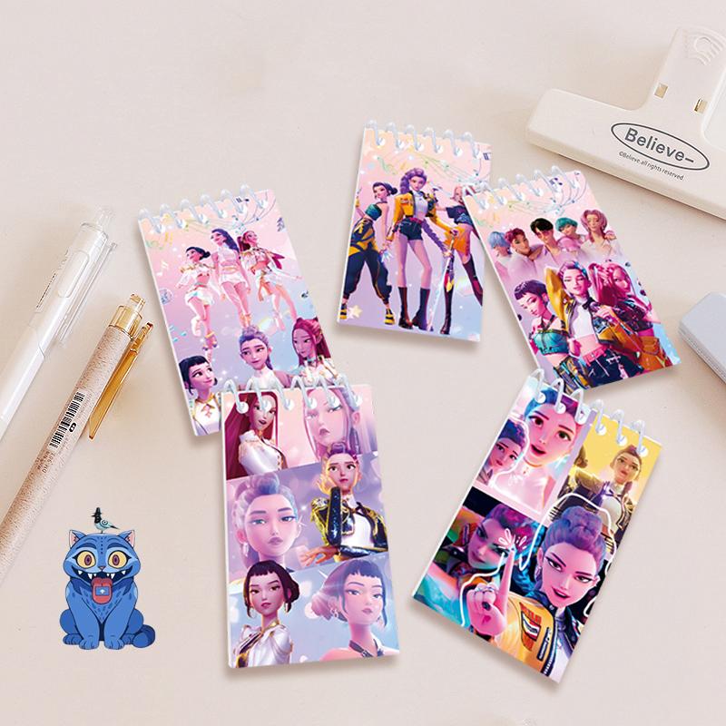 Mini cuadernos de bolsillo en espiral Kpop Huntri/X, Bloc de notas, folleto en espiral, Idol Demon Hunter, recuerdos de fiesta t