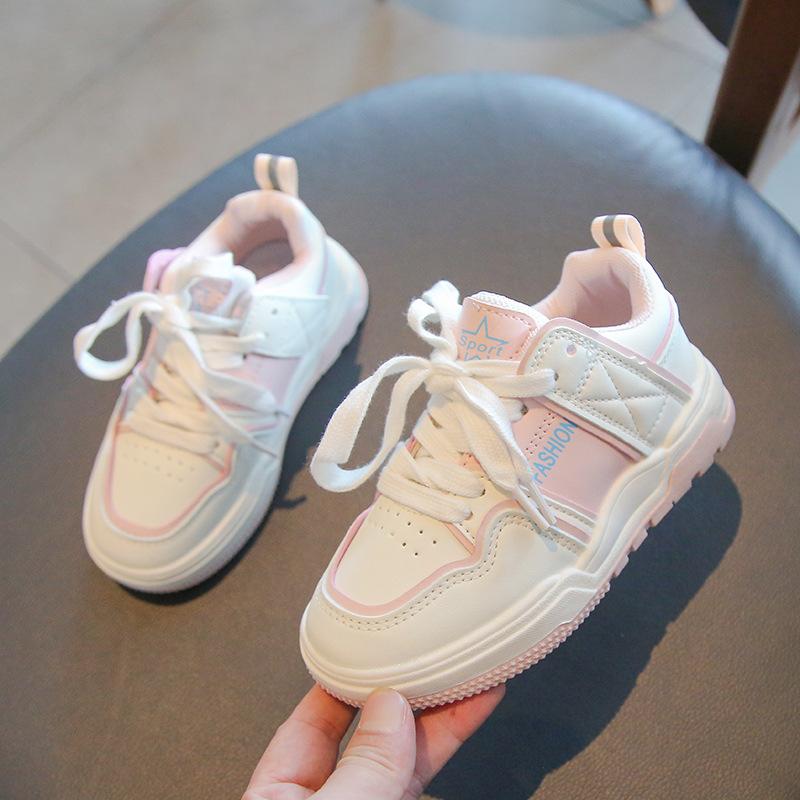 Детская обувь, весенне-осенняя новая дышащая спортивная обувь для девочек, повседневная маленькая белая обувь на мягкой подошве для мальчиков, кроссовки