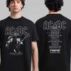 ACDC Back In Black Back In North America PWR UP Tour 2025 Summer Unisex T-Shirt Best-selling Men Women Loose Cotton Ins Y2k Tops