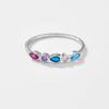 ANDYWEN Стерлингового Серебра 925 Радуга Голубая Роза Красные Кольца Женщины Рок Панк Красочные Роскошные Кольца Ювелирные Изделия