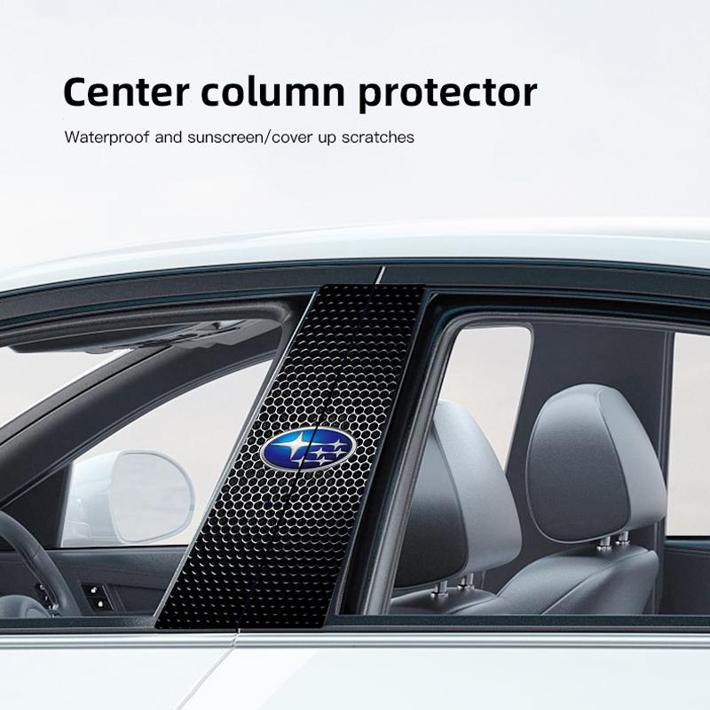 Car Stickers B-Pillar Center Column Decoration Cover PET Decal Auto Accessorie For Subaru STI XV Forester BRZ Impreza Mpreza WRX WW111