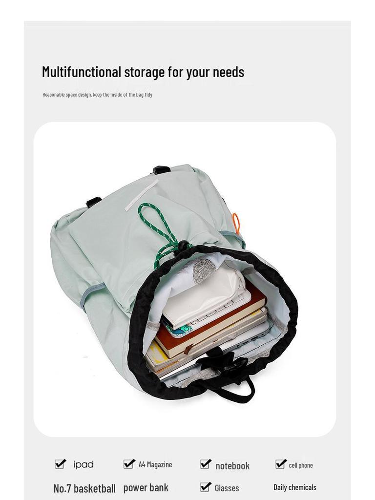 Легкий складной рюкзак для йоги и фитнеса с затягивающимся шнурком - Рюкзак большой вместимости для студентов колледжа