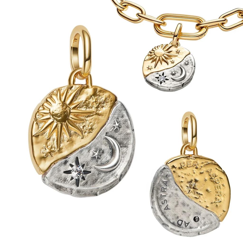 Аутентичные Медные Золотистые Круглые Шармы Лошадь Лев Замок Бусины Браслет Ожерелья Женский Рождество Хэллоуин DIY Подарок