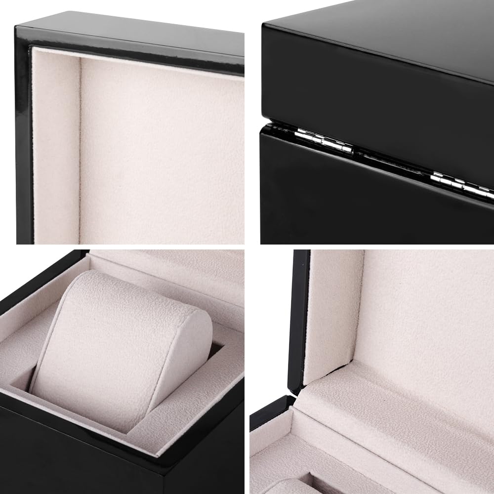 Baskiss Деревянные часы Хранение часов Коллекция Часы Глянцевые Часы Вмещает 1 Кейс для часов, Коробка, Кейс, Коробка, Роскошный, Поверхность, Дисплей, [Б/У]