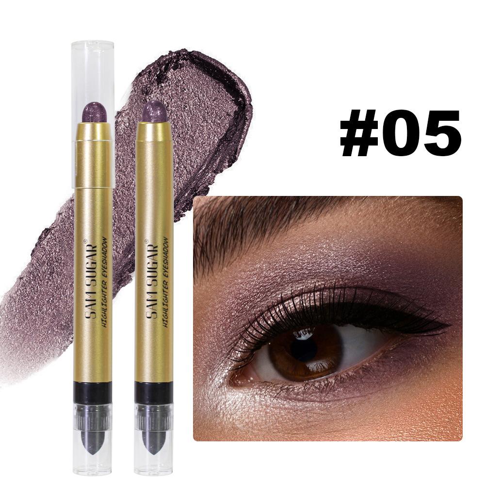 Металлические тени для век и блеск для губ два в одном, водостойкий карандаш для макияжа, высокая пигментация, шиммер, матовый, двухсторонний, ручка для красоты