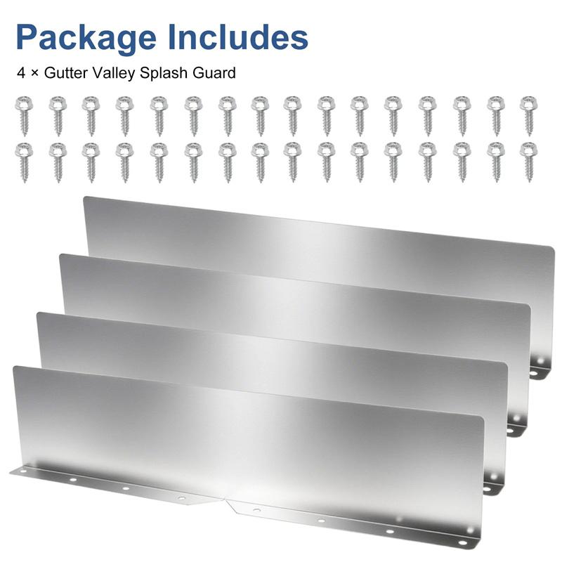 4 шт. Защита от брызг для желоба водосточной доли, Защита желоба от капель дождя, Защита желоба от капель дождя для углов скатных крыш дома