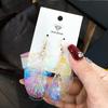 Colorful Sparkling Gold Fish Tail Shaped Tassel Earrings For Women