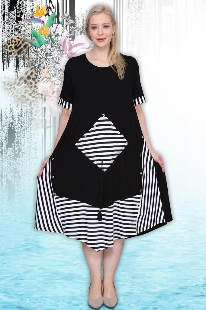 Женское платье большого размера, черное платье больших размеров с детальной линией асимметричного кроя