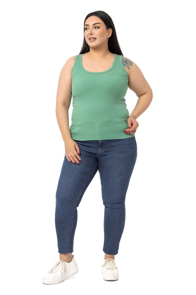 Женский стиль, боди большого размера, зеленый боди больших размеров с ребристыми ребристыми бретельками