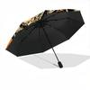 1pc Skull Flames Automatic Open 8-Rib Windproof Umbrella, Travel & Commuting, Suitable for All Seasons