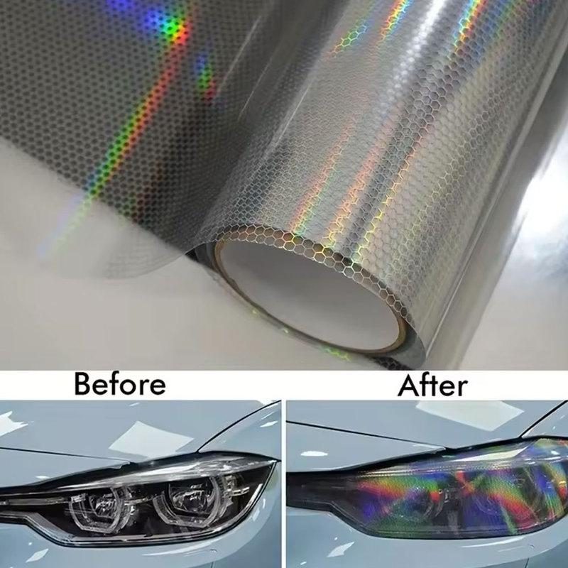 Car Sticker Headlight Lamp Film Auto Laser Honeycomb Taillight Lamp rhombus protective film Waterproof Self-Adhesive Stickers