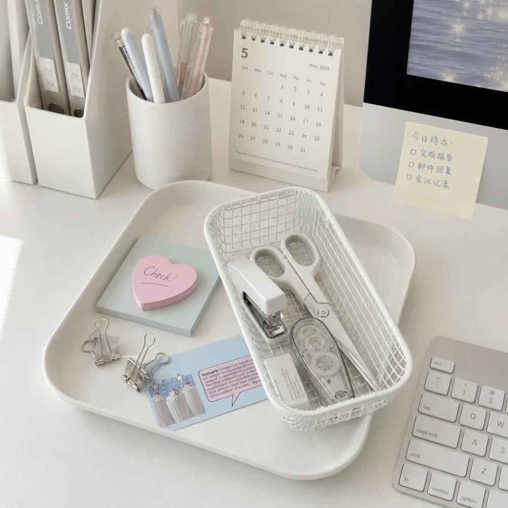 Hollow Out Desktop Storage Basket Large Capacity Stationery Holder Desk Case Storage Box  Home