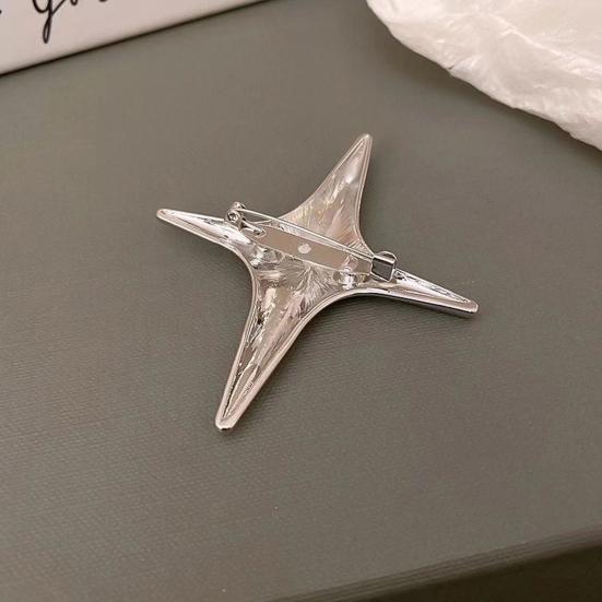 Металлическая брошь с четырехконечной звездой, элегантный деловой костюм роскошного цвета