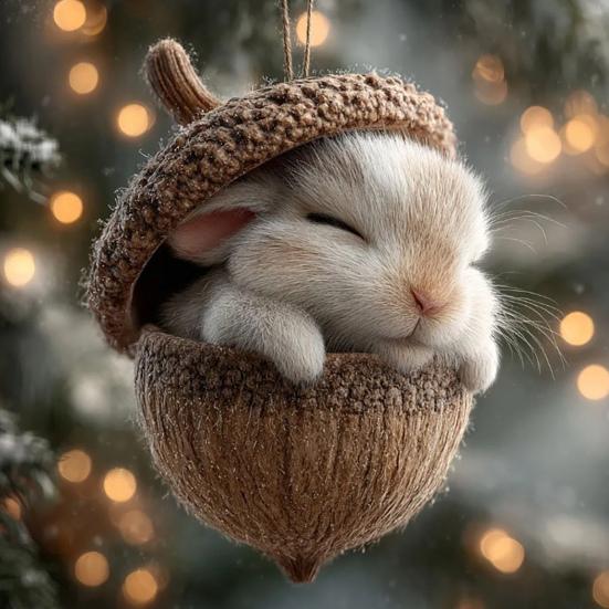 Лесные животные Желуди Украшения Уютные Лесные Рождественские Украшения 2D Деревенские Праздничные Украшения для Елки Венка Вдохновленные Природой Подарки