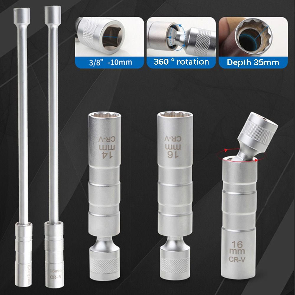 3/8" интерфейс свеча зажигания головка 12 угловых приводных головок прочный ручной инструмент для ремонта автомобиля