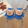 1 Pair Warm Otudoor Kids Glove for Boy Girl 3D Cute Cartoon Bear Glove for Toddler Sweet Autumn Winter Thicken Warm Baby Glove