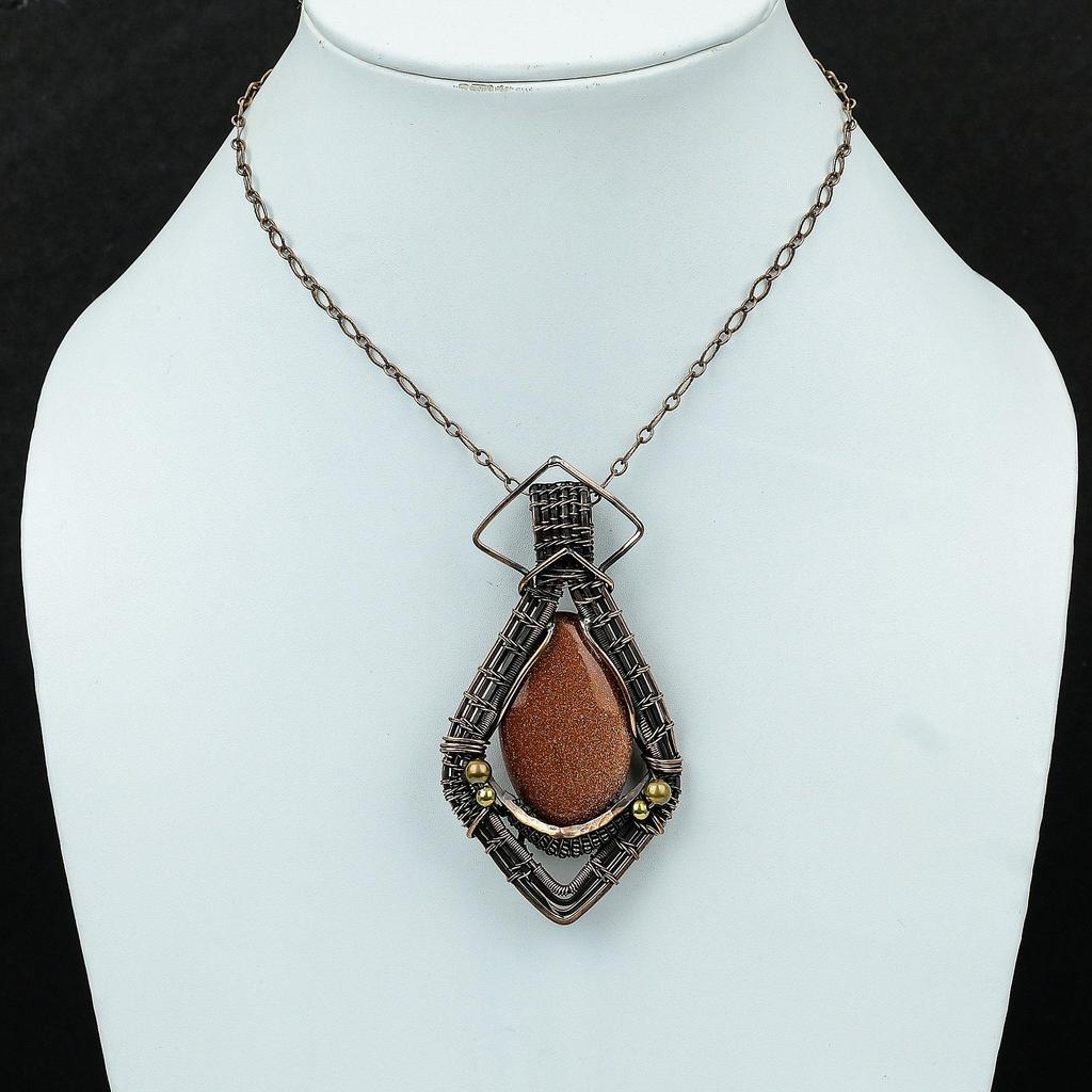 Подвеска Солнце Ситара Подвеска, обернутая медной проволокой Ювелирные изделия из натуральных драгоценных камней Подвеска ручной работы Замечательные медные украшения Подвеска в стиле бохо Подарок для нее