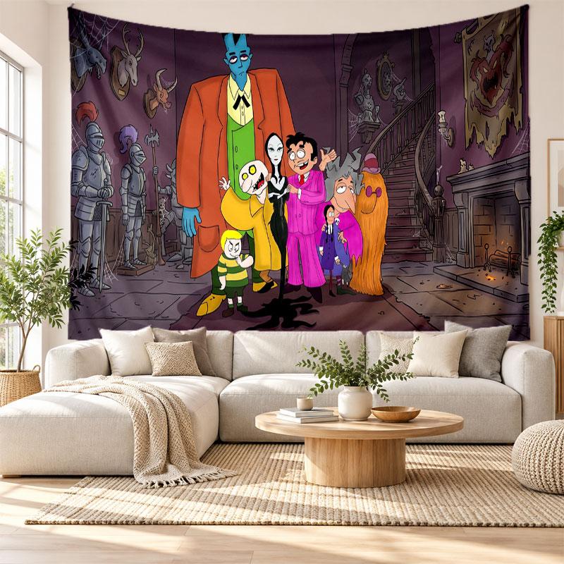 The Addams Family Wall Tapestry Home Decor Hanging Cloth Art Background Tapestry for Bedroom