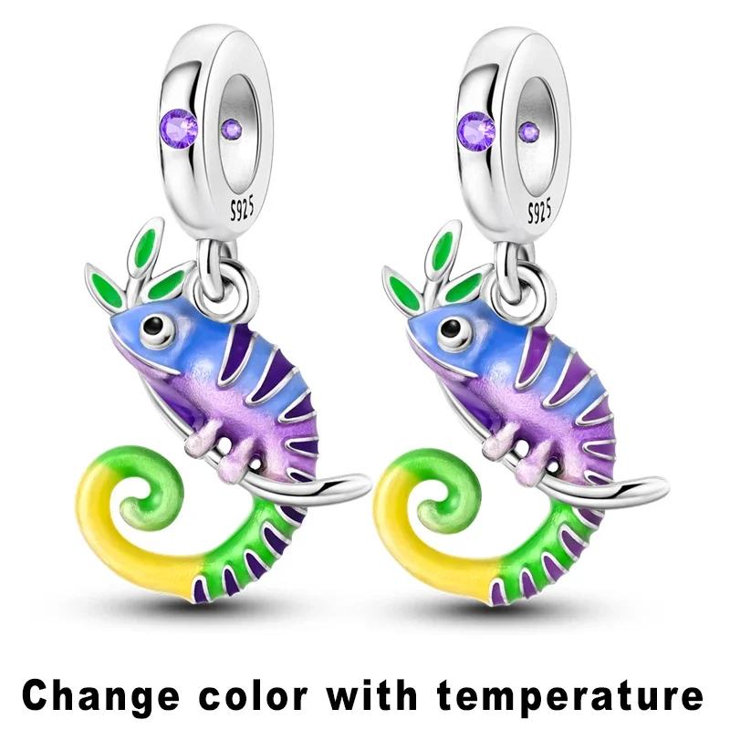 Copper Charm Chameleon Glowworm Light Bulb Firefly Star Moon Pendant Fit Original Bracelet Diy For Jewelry Making