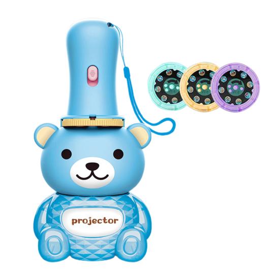 Детский игрушечный фонарик с проекцией в форме медведя с 24 узорами для раннего обучения, обучающая интерактивная игрушка в подарок