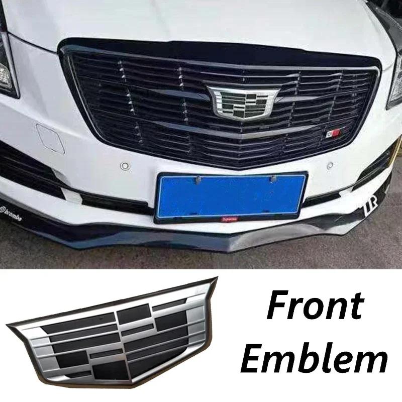 AABHW1 2Pcs For Cadillac XT6 Car Front Logo Emblem Cover Rear Trunk Badge Emblems Sticker Exterior Accessories
