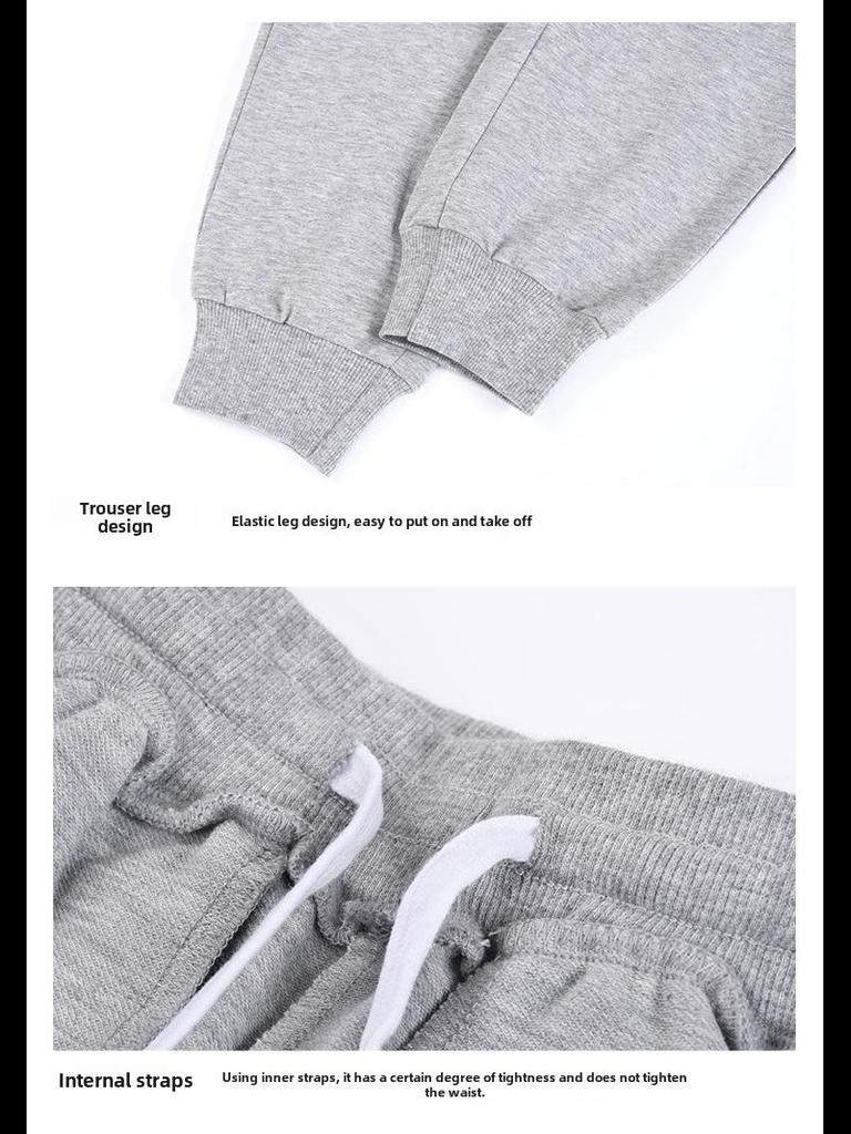 Спортивные брюки для школьной формы из чистого хлопка темно-синего цвета для учеников начальной школы — мальчиков и девочек, свободный крой, летние брюки.