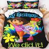 Dora The Explorer Bedding Set Duvet Cover Purple Background Heart Print Boots Monkey Pillowcase Kids Bedroom