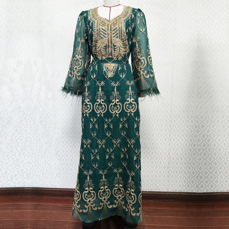 Арабский вышитый стикер платье мусульманский банкетный халат