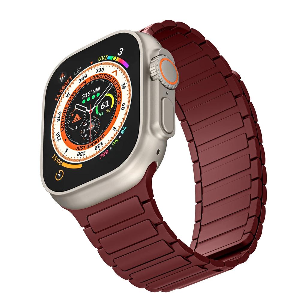 Магнитный спортивный ремешок для Apple Watch Ultra 2 49мм 46мм 45мм 44мм 42мм 38 40 41мм Силиконовый ремешок для IWatch Серии 10 9 8 7 6 5 4