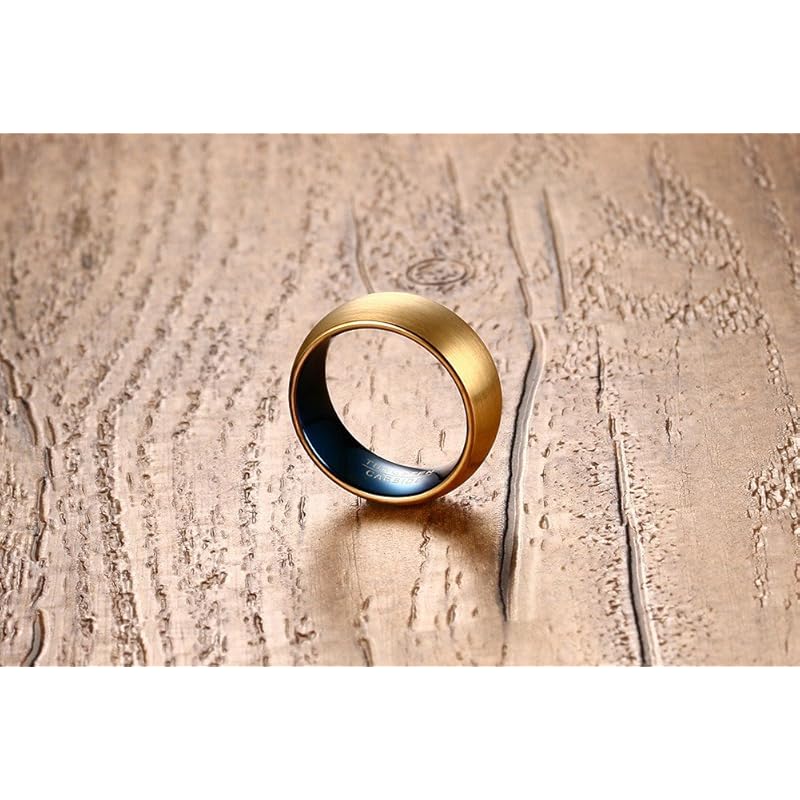 [Rockyu] бренд мужское кольцо синее вольфрамовое кольцо с выемкой и бриллиантом Нет. 16 матовая финишная текстура грязи