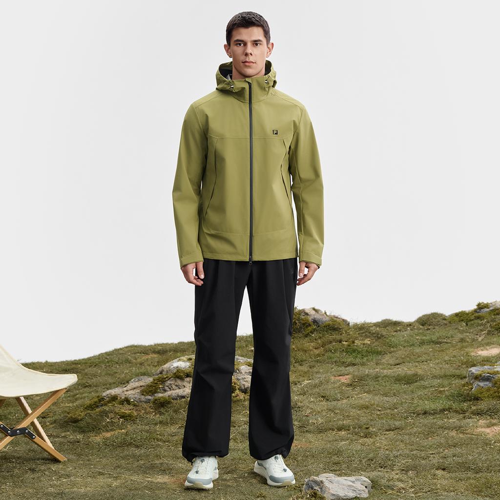 Fila Фитнес Уличная Ветрозащитная Дышащая Куртка с Капюшоном и Длинным Рукавом Унисекс куртки Темно-зеленый A51U531701F-DG