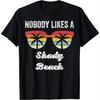 Nobody Likes A Shady Beach Funny Graphic T-Shirt Retro Sunset Palm Tree Tropical Design Men Clothing Comfortable