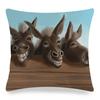 Happy And Cute Donkey Digital Printing Short Plush Pillow Covers Decorative For Car Sofa Office Cushion Cover Home Goods