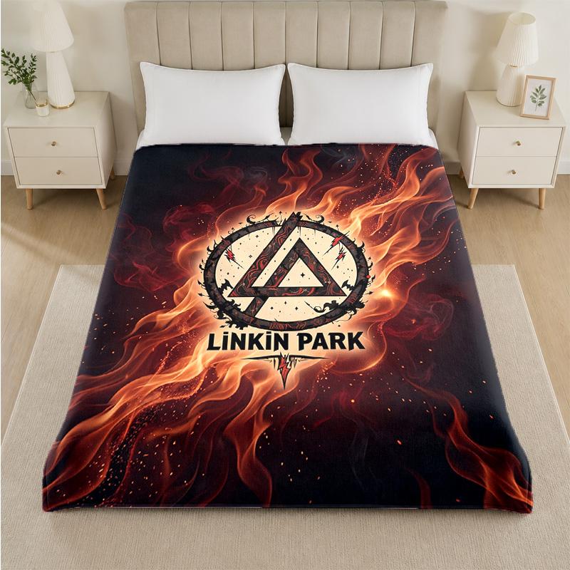 Фланелевое одеяло с принтом Linkin Park, уютное, легкое, плюшевое покрывало для кровати, дивана, для дома
