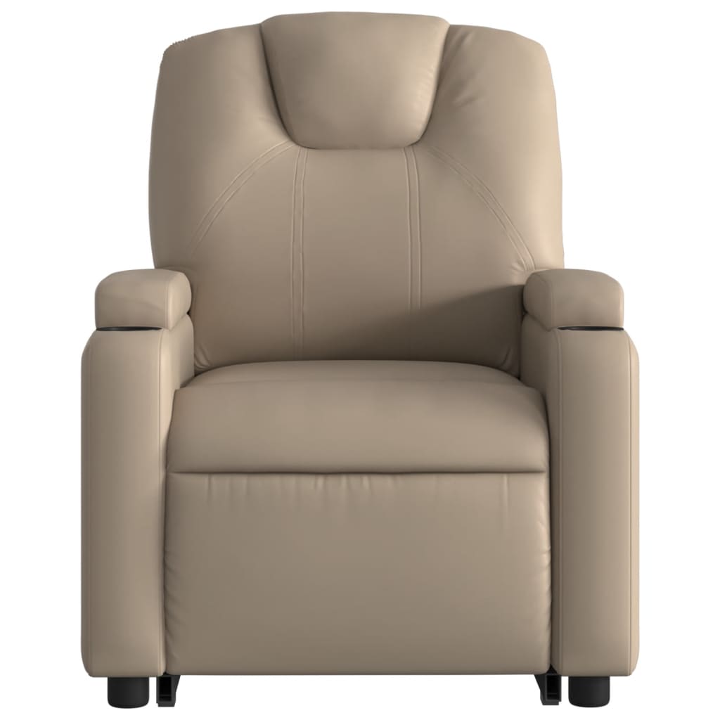 Massage Recliner with Rising Function Cappuccino Brown Artificial Leather