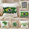 Flag of Brazil Cool Pillow Case Sofa and Living Room Decorative Cushion Covers Dust-proof and Mite-proof Invisible Zipper
